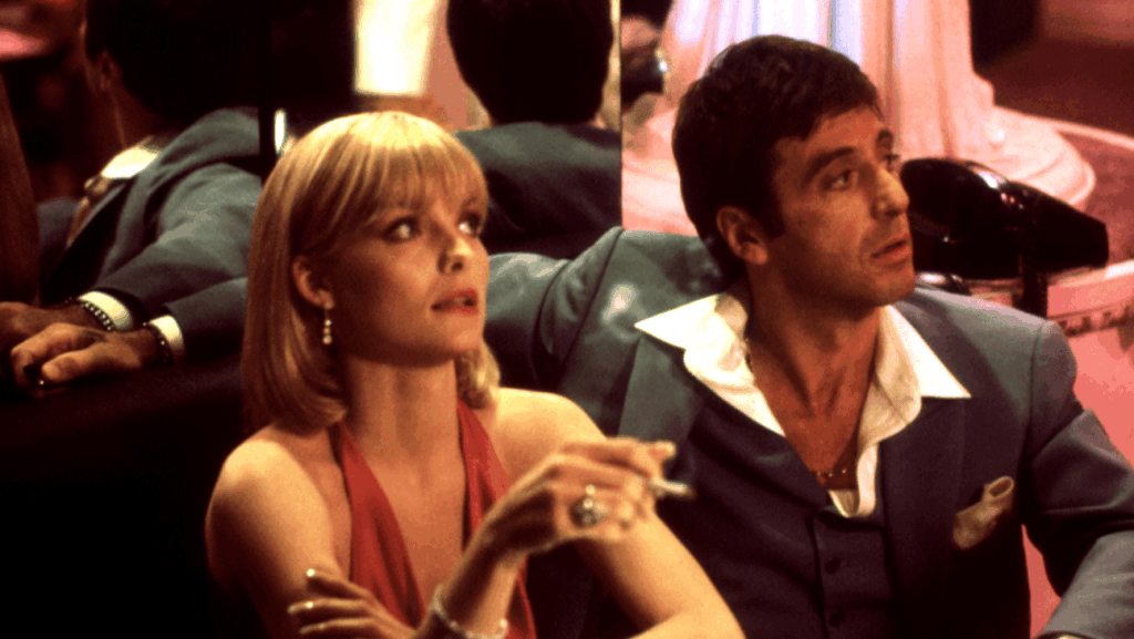 Michelle Pfeiffer and Al Pacino in 1983's 'Scarface.'