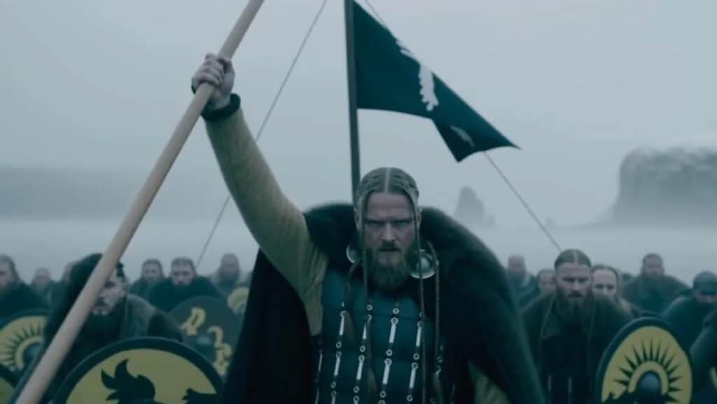 OpenAI の Sora 2 デモによる、「Vikings Go To War – North Sea Launch」というプロンプトで作成されたバイキング風のビジュアル