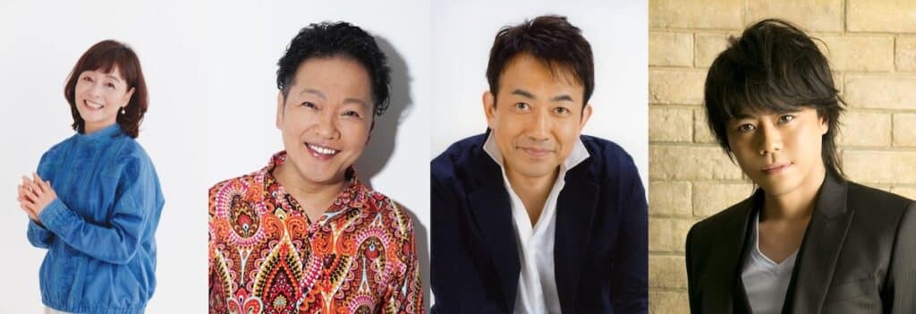 （写真左から）日髙のり子、山口勝平、関俊彦、浪川大輔