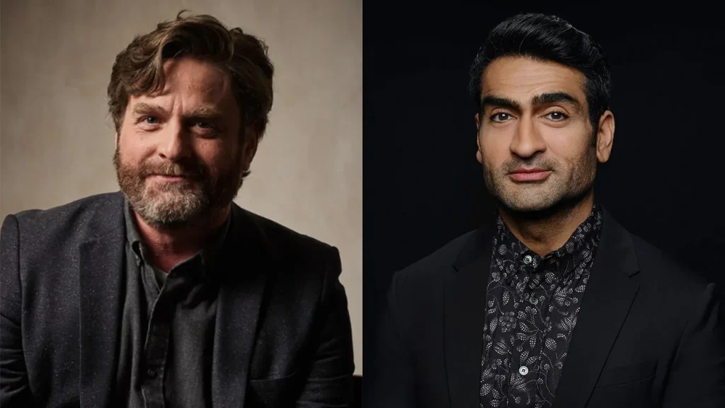 （左から）ザック・ガリフィアナキス、クメイル・ナンジアニ 写真：Mark Leibowitz; Brian Bowen Smith