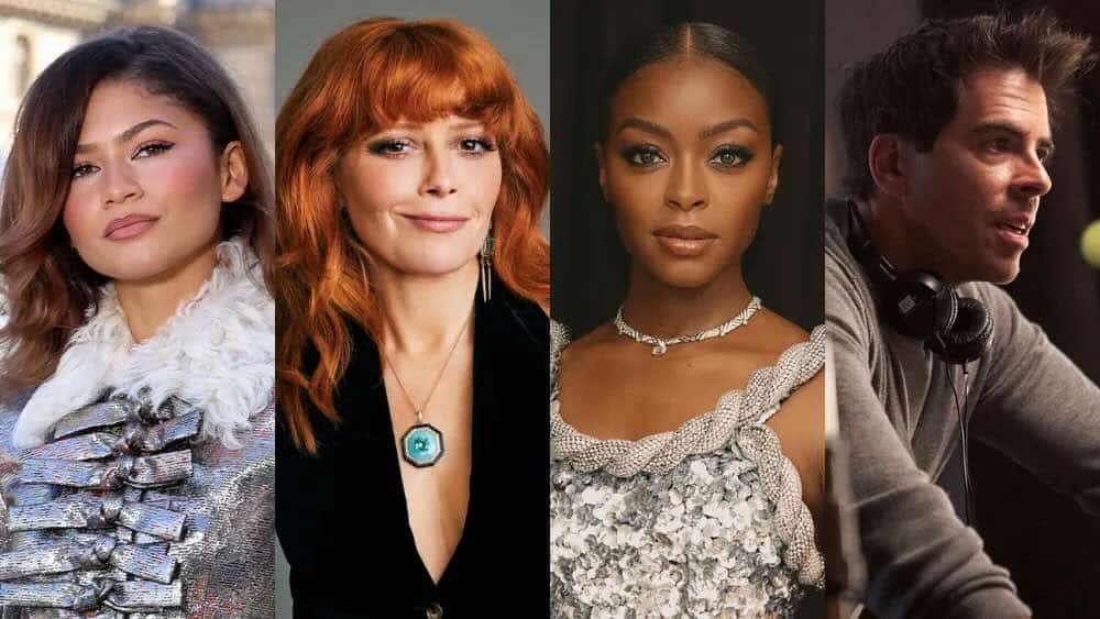 （左から）ゼンデイヤ、ナターシャ・リオン、ダニエル・デッドワイラー、イーライ・ロス 写真：Pascal Le Segretain/Getty Images; Maarten de Boer; Dalvin