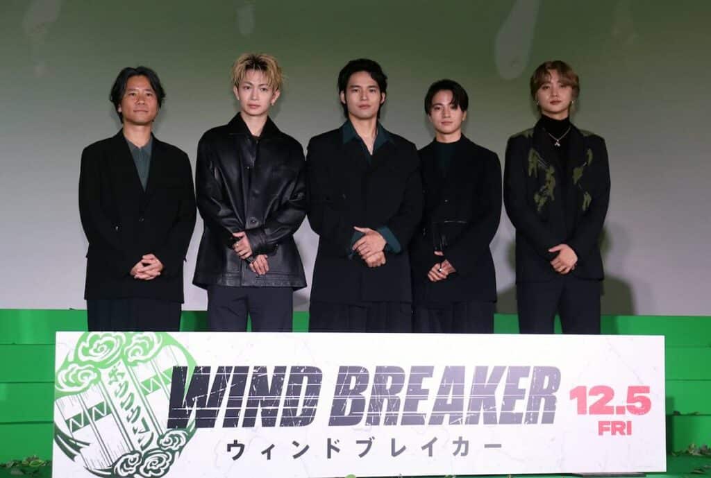 （左から）萩原健太郎監督、綱啓永、水上恒司、木戸大聖、JUNON
