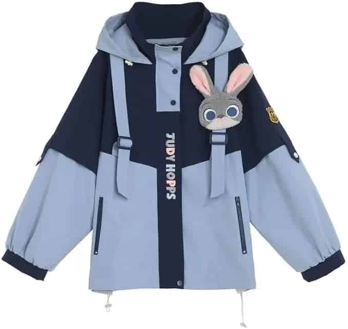 ズートピア コート 突撃衣 パーカー 長袖 ジャケット ジュディ ニック・ワイルド グッズ 周辺 メンズ/レディース フード付き 運動服 スウエット 大人 上着 屋外 防風 防寒 登山服 (ジュディ,S)