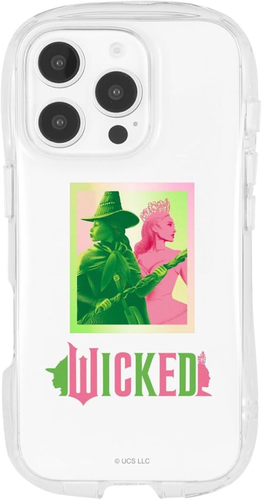グルマンディーズ WICKED iPhone16 Pro 対応 クリスタルクリアケース ELPHABA＆GLINDA WKD-02A