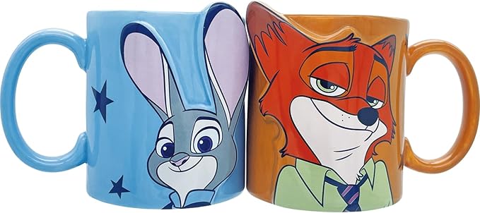 ディズニー 「 ズートピア 」 ラブ マグカップ ペア ニック ジュディ 約径8×9cm 300ml キス ペアマグ 食器 雑貨 ズートピア グッズ 誕生日プレゼント ブルー オレンジ SAN4745