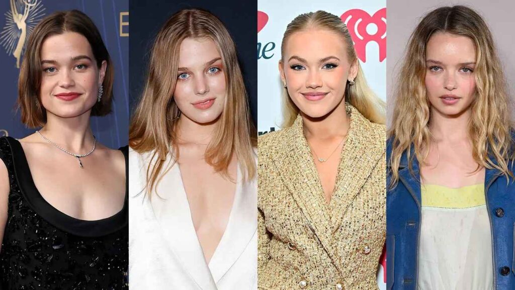 サラ・キャサリン・フック、ティーガン・クロフト、フレイヤ・スカイ、オリヴィア=メイ・バレット 写真:Amy Sussman/Getty Images; Hanna Lassen/Getty Images; Lisa Lake/Getty Images; Karwai Tang/WireImage