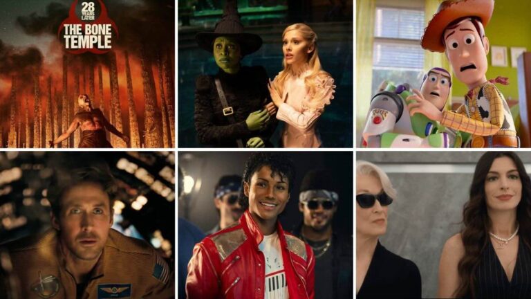 （左上から時計回り）『28年後… 白骨の神殿』『ウィキッド 永遠の約束』『トイ・ストーリー5』『プラダを着た悪魔2（仮題）』『Michael／マイケル』『プロジェクト・ヘイル・メアリー』