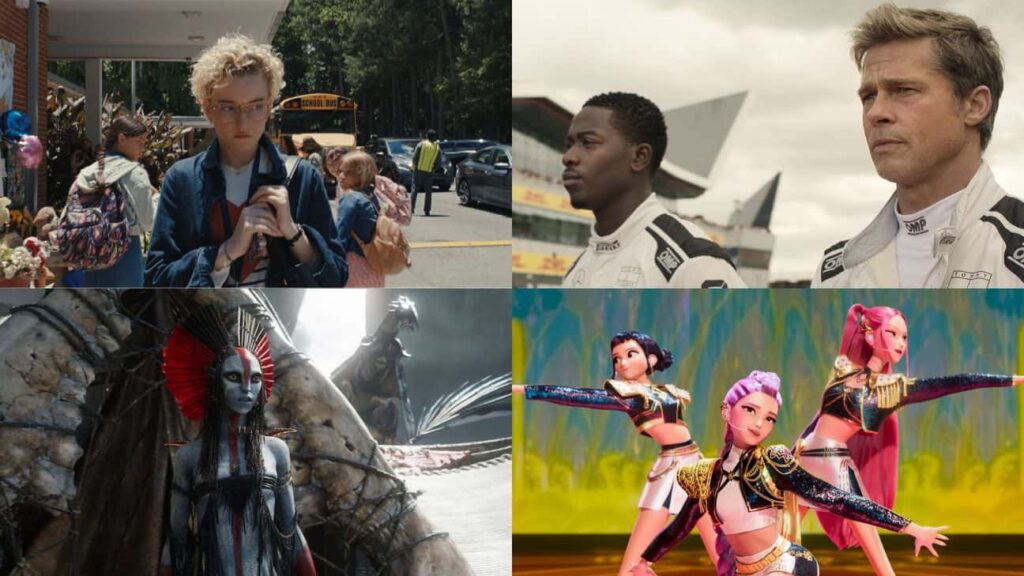 (左上から時計回り)『WEAPONS/ウェポンズ』、『F1®/エフワン』、『KPOPガールズ! デーモン・ハンターズ』、『アバター:ファイヤー・アンド・アッシュ』写真:Warner Bros. Pictures(2); Courtesy of Netflix; Courtesy of 20th Century Studios