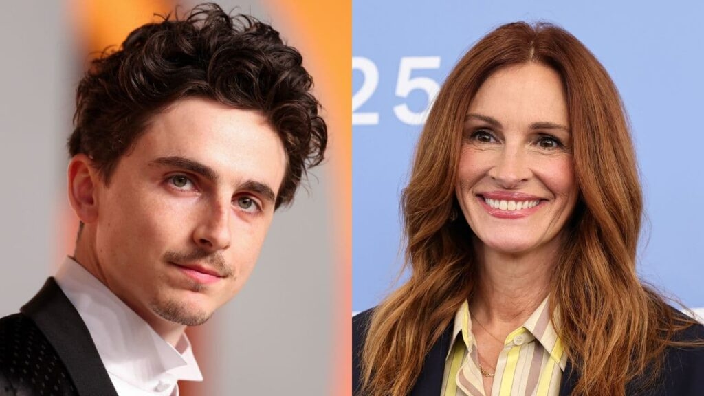 ティモシー・シャラメ、ジュリア・ロバーツ 写真:Christopher Polk/Variety via Getty Images; Theo Wargo/Getty Images