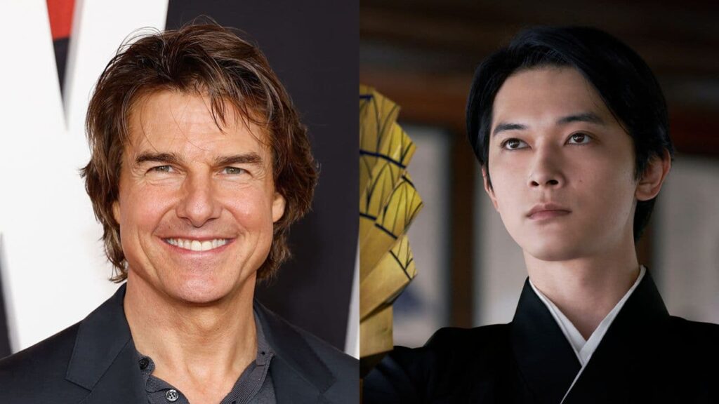 トム・クルーズ、『国宝』の主演・吉沢亮 写真：Mike Coppola/WireImage; ©SHUICHI YOSHIDA/ASP ©2025 "KOKUHO" FILM PARTNERS