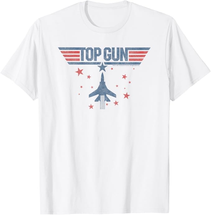 Top Gun クラシックスターズ 飛行機ロゴ Tシャツ