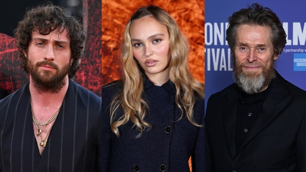 (左から)『ワーウルフ / Werwulf(原題)』キャストのアーロン・テイラー=ジョンソン、リリー=ローズ・デップ、ウィレム・デフォー