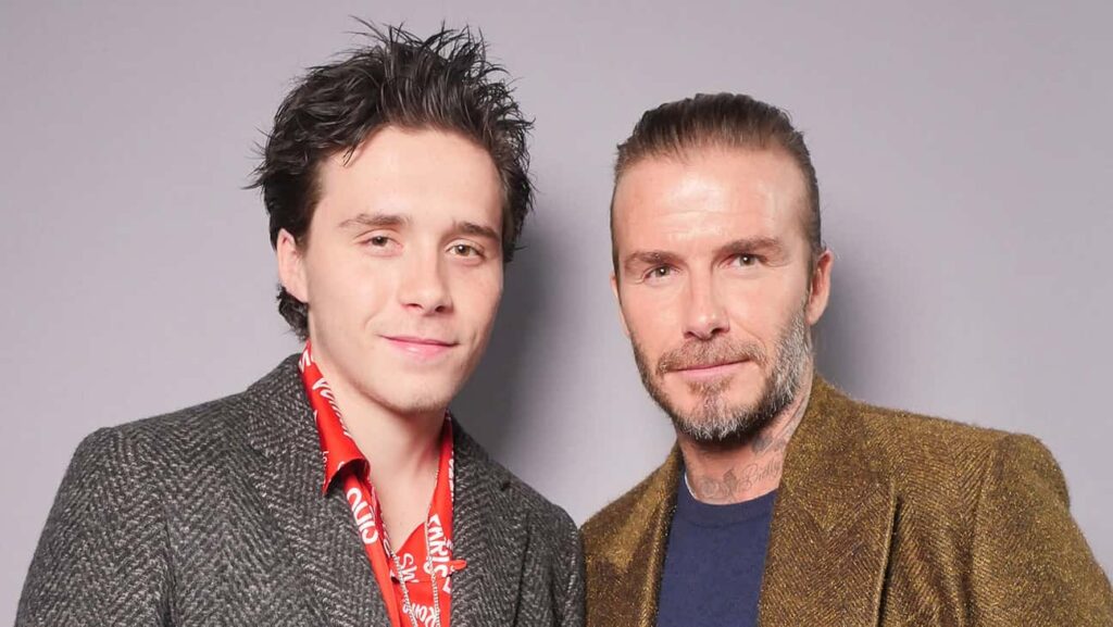 長男ブルックリン・ベッカム（左）と、父デヴィッド・ベッカム（右）
