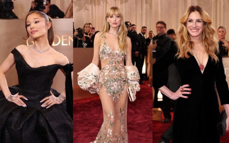 スワロフスキーを身に着け第83回ゴールデングローブ賞に登場した、アリアナ・グランデ、ジェニファー・ローレンス、ジュリア・ロバーツ