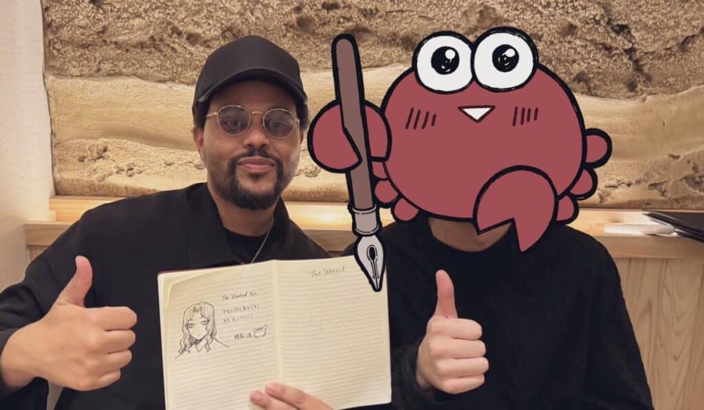 ザ・ウィークエンド（左）と、『ケントゥリア』の作者・暗森透（右）