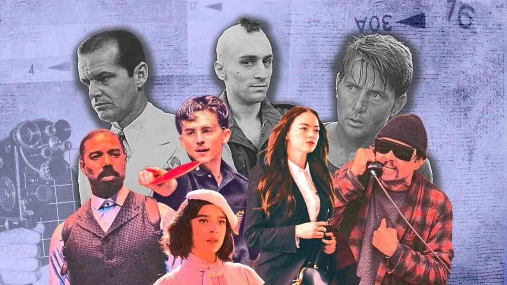 【第98回アカデミー賞ノミネート分析】1970年代黄金期の再来か、上段左から：『チャイナタウン』（1974年）、『タクシードライバー』（1976年）、『地獄の黙示録』（1979年）／下段左から：『罪人たち』、『マーティ・シュプリーム 世界をつかめ』、『ブゴニア』、『ワン・バトル・アフター・アナザー』