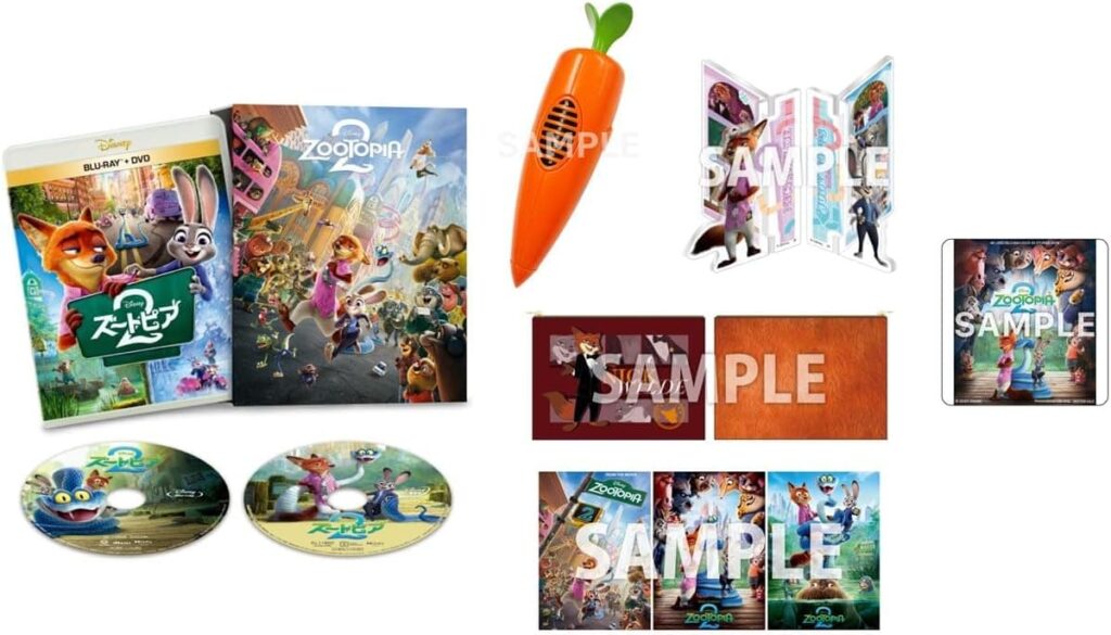【Amazon.co.jp限定】ズートピア２　ブルーレイ ＋ ＤＶＤ セット コンプリート・ケース付き にんじんペン＆オリジナルニックのもこもこポーチ＆オリジナルアクリルスタンドセット(ジュディ＆ニック)＆オリジナルA4ポスター3枚セット付コレクション（オリジナル特典：アクリルコースター付き）（Amazon.co.jp限定”ズートピア２”仕様 配送BOXお届け対象） [Blu-ray]
