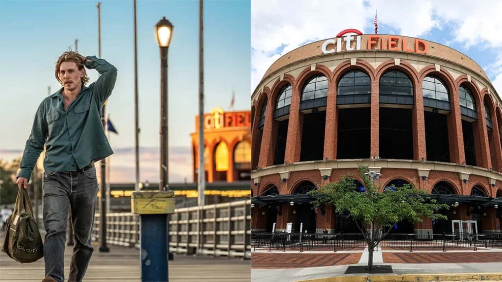 『コート・スティーリング』より(左)、シティ・フィールド