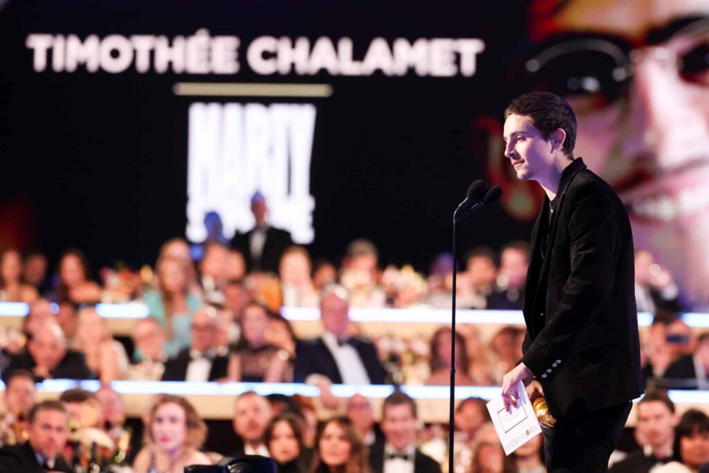 ティモシー・シャラメ=2026年のゴールデングローブ賞授賞式にて