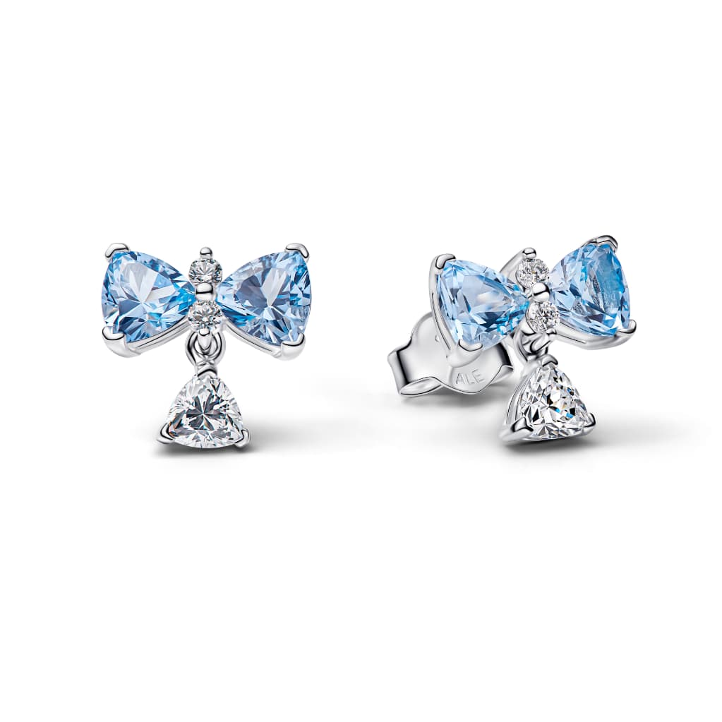 Bridgerton Blue Bow Stud Earrings(¥15,950)