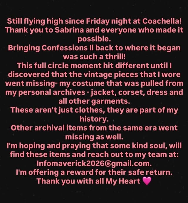 マドンナのInstagramストーリーズより