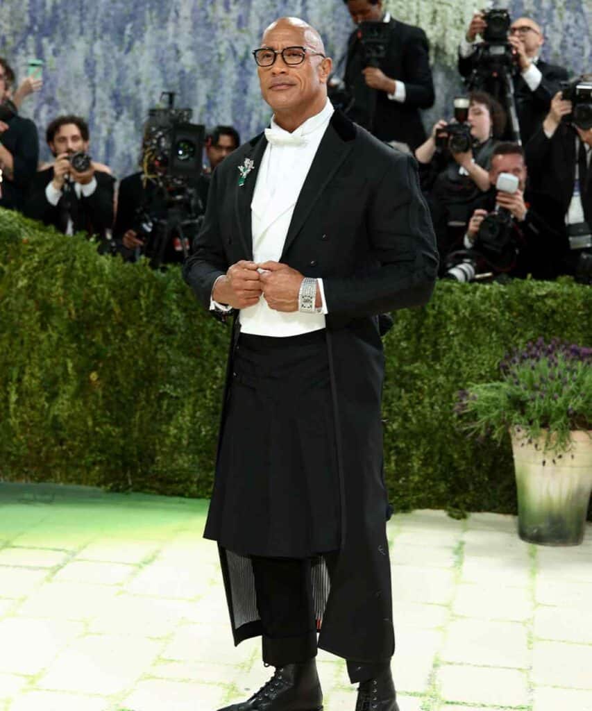スカートルックを披露したドウェイン・ジョンソン