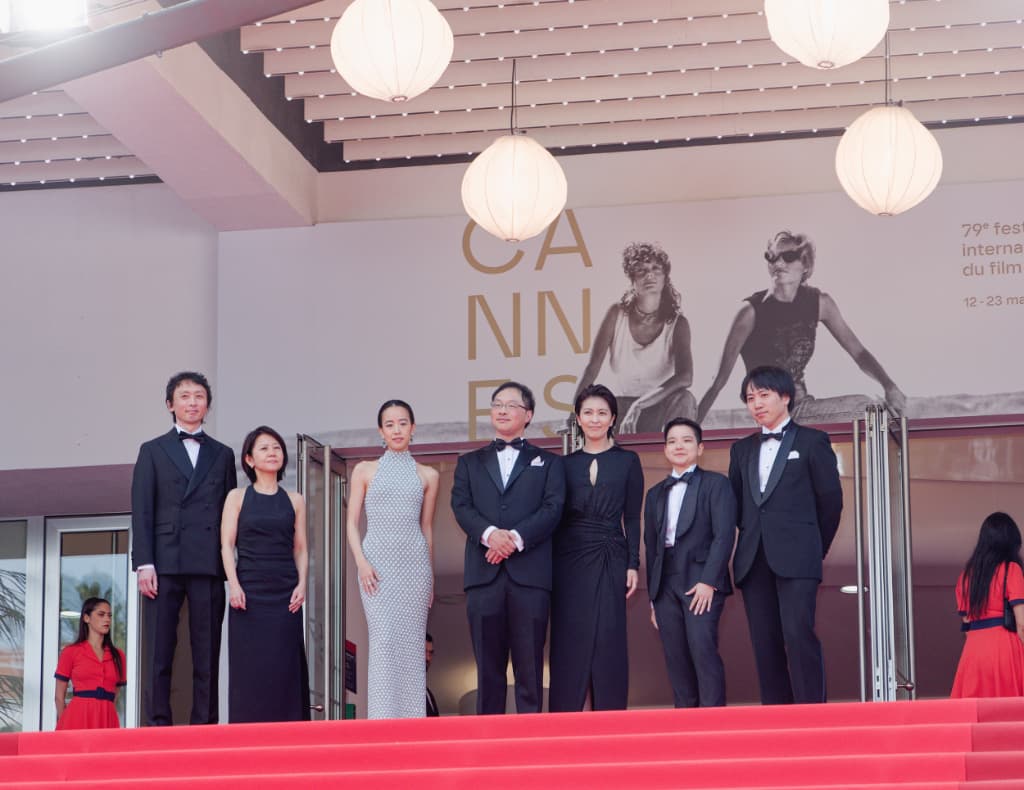 『ナギダイアリー』のキャスト・製作陣=5月13日、第79回カンヌ国際映画祭にて ©Kazuko Wakayama