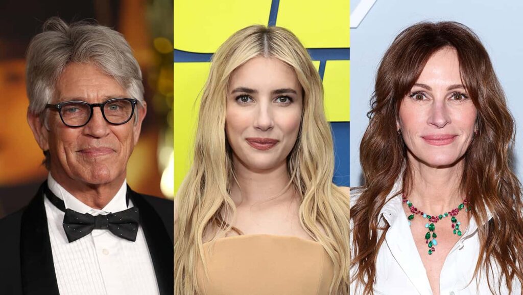 (左から)父エリック・ロバーツ、エマ・ロバーツ、叔母ジュリア・ロバーツ