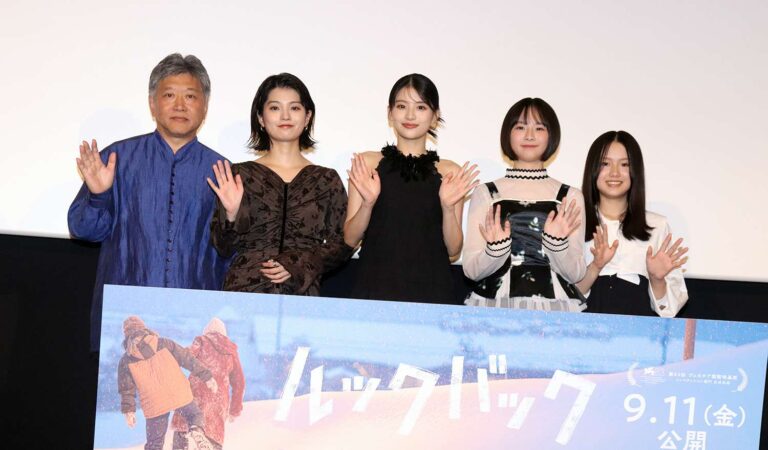 出口夏希＆蒔田彩珠、映画『ルックバック』完成報告に感慨、是枝裕和監督、蒔田彩珠、出口夏希、七瀬ふうり、岡田六花