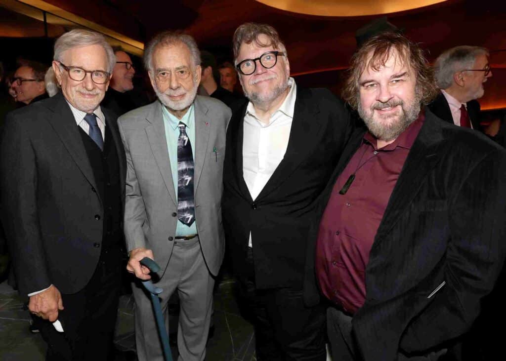 スティーヴン・スピルバーグ、フランシス・フォード・コッポラ、ギレルモ・デル・トロ、ピーター・ジャクソン、「ルーカス・ミュージアム」オープニングナイトにて=現地時間2026年9月19日