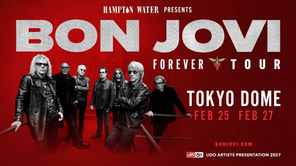 ボン・ジョヴィ、2027年2月に来日決定！東京ドーム2公演開催、チケット料金と発売日も発表