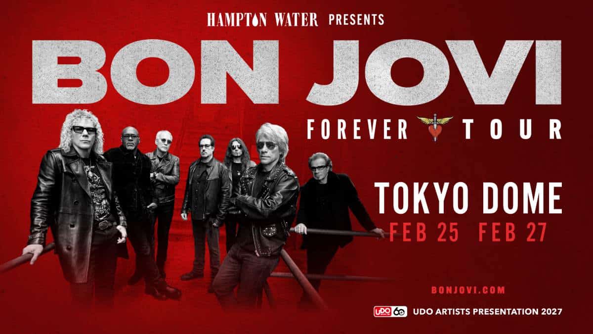 ボン・ジョヴィ、2027年2月に来日決定！東京ドーム2公演開催、チケット料金と発売日も発表